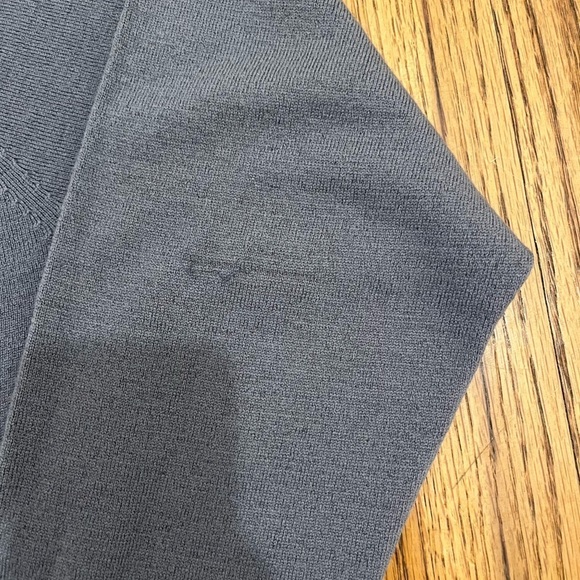 Mens Merino Wool Sweater Size L Gray Pullover Quarter Zip Mock Neck - Picture 8 of 8